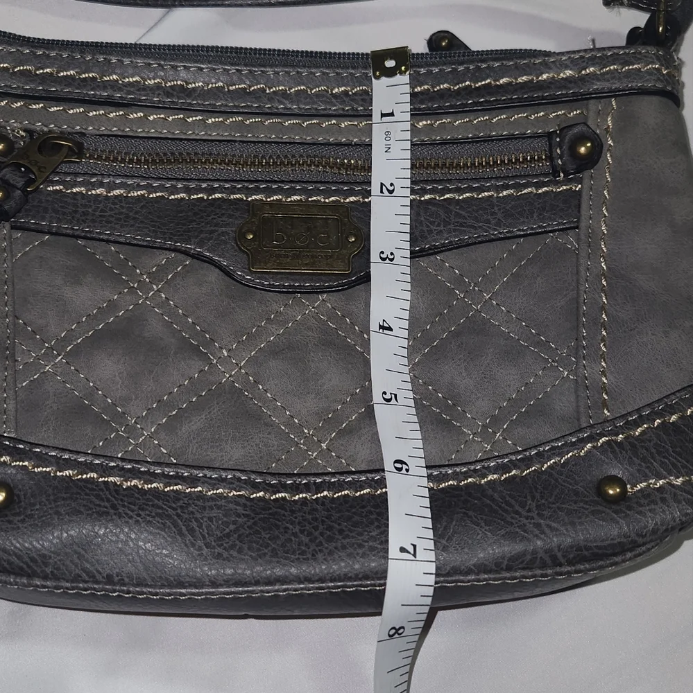 BOC‎ Gray Southerland Quilt Mini Handbag Purse Adjustable Strap
